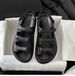 New Style Rhinestone Velcro Sandals For Women 2025 Summer New Four-Strap Round Open Toe Thick Sole Casual Slippers_vogvips.com