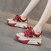Dad Shoes Leather Surface Hollow Women's Retro Lightweight Inner Height Increase Casual Sports Shoes Platform Sandals_vogvips.com
