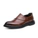 Euro Step Men's Leather Shoes Height Increasing Breathable British Style Loafers Business Formal Pointed Toe Slip-On Xuheng New_vogvips.com