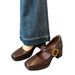 In-stock Spring Vintage High-heeled Mary Jane Shoes With A Square Toe, Soft Leather, Waterproof Platform, Chunky Heel,_vogvips.com
