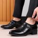 Suitable For All Seasons Autumn Winter Business Formal Leather British Style Pointed Toe Height Increasing Men's Warm Low-top Shoes_vogvips.com