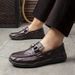 Crocodile Patterned Bean 2025 New Casual Leather Shoes Men's British Fashion Formal Korean Version Business_vogvips.com