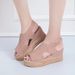 Summer Fish Mouth Large Size Wedge Heel Open Toe Buckle Strap Roman Style High Heel Sandals_vogvips.com