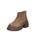 2024 Autumn Winter New Women's Thick-Soled Martin Round Toe Versatile Fashion Short Boots With Fleece And Thickened_vogvips.com