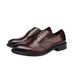 Plus-size leather shoes Business dress shoes men's British vintage washed horse shoes wedding shoes_vogvips.com