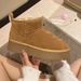 Vintage Simple Winter Fleece-Lined Thick-Soled Snow Boots New Warm Loafers Northeast Large Cotton Shoes For Women_vogvips.com