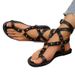 2025 Summer New European And American Style Cross-Strap Flat With Metal Ring Buckle Fashionable Plus Size Sandals_vogvips.com