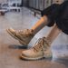 European Warm Series Spring Martin Mid-Top Men's Versatile Breathable Single High-Top Work Shoes British Style Ankle Boots Trendy_vogvips.com