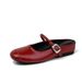 Women's 5CM Hidden Wedge Heel Mary Jane Sandals, Sheepskin Platform Slingback Shoes, Comfortable Fashion Chunky Heel Dress Sandals For Summer_vogvips.com