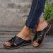 2025 Summer New Large Slope Heel Slippers Women's Cross One Line Beach Sandals_vogvips.com