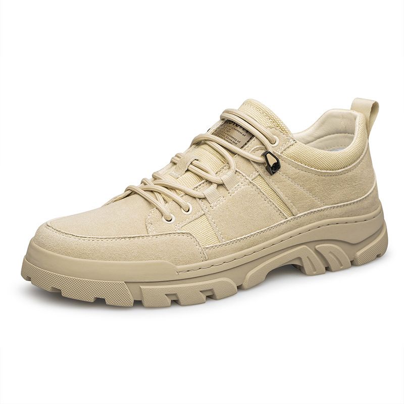 Tooling Leather Low Top Casual Shoes Outdoor Desert Work Platform Martin Boots Men's Shoes_vogvips.com