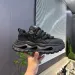 Men White Gray Color Block Dad Shoes Hollow Out Wave Sole Thick Rope Lace Casual Sneakers_vogvips.com