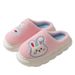Autumn Home Furry For Women Cute Rabbit Thick Sole Cotton Slippers Winter Fleece Warm Maternity Non-Slip Shoes_vogvips.com