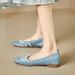 French Retro Square Toe Wrinkled Soft Sole Granny For Women Versatile Flat Single Shoes_vogvips.com