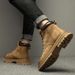 Outdoor Mountaineering Tooling Wind High-top Cow Cashmere Martin Boots Youth Retro Rhubarb Boots_vogvips.com