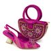 Shoe Bag Set Combination Wrist Woven Moon Bag + Women's Pointed Sandal Crystal Buckle_vogvips.com