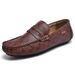 Bean Lazy Leather Fashion Handmade Business Formal One Step Breathable Men's Driving Shoes_vogvips.com