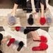 Fashion Personality Slippers Korean Style Soft Sole Summer Home Open-Toe Slippers Outdoor Fashion Furry Slippers For Women_vogvips.com