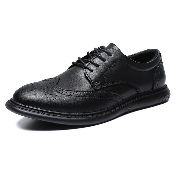 Large Size 47 Buine Caual Leather For Men, All-Seaon Flat Profeional Work Shoe, Brogue Carved Cowhide Men'_vogvips.com