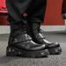 Short Boots Punk Style Big Head Platform Martin Boots Retro Style Muffin Locomotive Men's Boots_vogvips.com