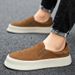 Fashion Men's Shoes Summer 2024 New Low-top All-match Nubuck Leather Sneakers Lightweight Slip-on Slip-on Shoes Fashionable Casual Shoes_vogvips.com
