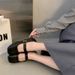 2025 Spring Women's Mary Jane Shoes, Square Toe, Shallow Mouth, Flat Heel, Soft Rubber Sole, French Retro Casual Solid_vogvips.com