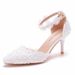 Women's Shoes white lace wedding shoes buckle strap shoes stiletto pointed toe wedding dress bridal shoes women's sandals annual party bridesmaid_vogvips.com