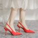 High Heels Women Thin Heel Pointed 2025 Early Spring New ZA Same Sating Material Closed Toe Backless Sandals Y2K Style_vogvips.com
