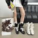 Women Boxing Boots Instant Dispatch ~ Niche Design Thin Mesh For Women Summer Outdoor Wear Height Increasing Boxing Boots Lace-Up Hollow_vogvips.com