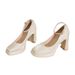 Comfortable Wedding Shoes Petite Women, New Style, Thick Heel, Waterproof Platform, High Heels For Hosts, Performances,_vogvips.com