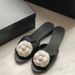 Women's Elegant Camellia Floral Flat Sandals Genuine Leather Summer Casual Slide Slippers Light Luxury Comfortable_vogvips.com