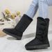 2024 Autumn Winter Long Tube For Women Fashion Sheepskin Thickened Fleece Lined Warm Shoes Thick Sole Snow Cotton Boots_vogvips.com