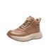 2025 New Thick-Soled Height-Increasing Foam Sole High-Top For Women Spring And Autumn Style Women's With Fleece Lining_vogvips.com