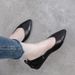2025 Spring/Summer New Leather Non-Slip Dual-Wear Soft Sole Flat For Women, Versatile Shallow Pointed Toe Slip-On Shoes_vogvips.com