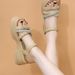 Women's Sandals One-button Sweet And Fashionable Thick-soled Non-slip And Thin Versatile Open-toed Roman Shoes_vogvips.com