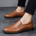 Men's Soft-soled Casual Leather Shoes Overfitting Lazy Rubber-soled Driving Loafers_vogvips.com