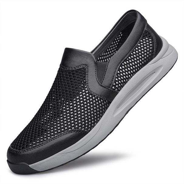 Mesh Shoes Men's Soft-soled Sports Casual Fly-woven Mesh Middle-aged Dad Shoes_vogvips.com