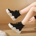 Women's Shoes Winter Plus Velvet White Shoes New Version Ins Female Students Thick Bottom Heightened Sports Shoes Casual M118_vogvips.com