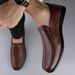 European Warm Series Slip-On Loafers Leather Shoes With Fleece Lining For Autumn And Winter Breathable Hollow Casual Men's Style_vogvips.com