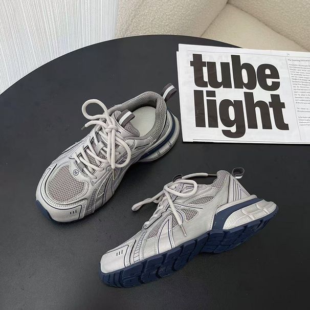 XGXC Thin Breathable Women Thick Soled Height Enhancing Dad Shoes Trendy Mesh For Influencers_vogvips.com