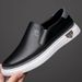 Suitable For All Seasons Autumn Winter New Men's Casual Shoes Slip-On White Genuine Leather Non-Slip Soft Sole Middle-Aged Dad Driving Loafers_vogvips.com