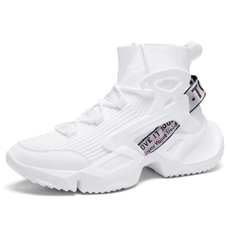 Men's Sneakers 2025 Spring Summer Breathable High Top Men's Shoes Large Size 45 46 Male Sock Shoes Retro Casual Men's Boots Male_vogvips.com