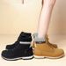 Women's Chunky Sole Ankle Boots Waterproof PU Leather Round Toe Lace-Up Combat Boots For Women Size 42_vogvips.com
