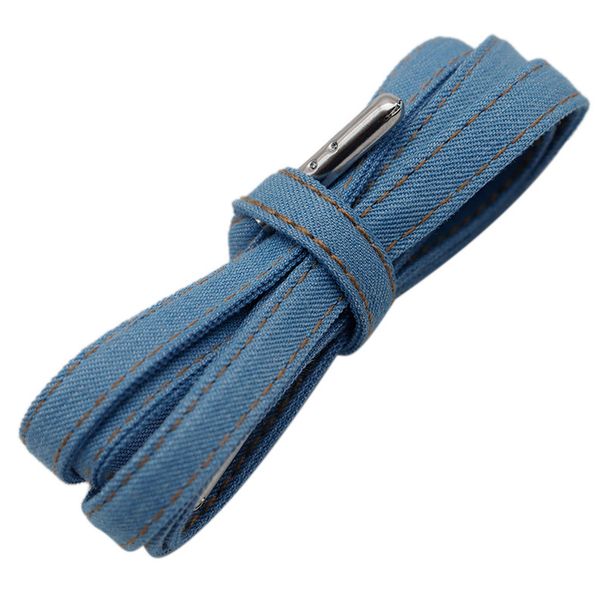 LACES Black Blue Flat Retro Chic Polyester Denim Shoes With Metal LACES Headband_vogvips.com