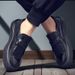 2025 Top Layer Cowhide Doudou Hand-Scraped Pattern Men's Fashion New Versatile Trendy Slip-On Leather Shoes_vogvips.com