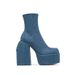 2022 New Large Size Denim Short For Women, Square Toe, Waterproof Platform, High Heel, Fashion Thick Sole Women's Boots_vogvips.com