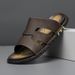 Large Size Fashinew Nnew-Slip Wear-Resistant Casual Newe-Word Slippers Leather Sandals Men's Outdoor Wear_vogvips.com