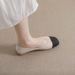Square Head Single Shoes Female Flat Bottom New Spring And Autumn Small Perfume Style Colour Blocking A Word Foot_vogvips.com