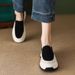 Thick-Soled Casual Platform Spring Summer Slip-On British Style Fisherman Single Shoes Soft Leather Deep Mouth Lazy_vogvips.com
