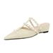 599-10 French Fairy-style Pearl Chain Slip-on Shoes For Women, Comfortable Versatile, With A High-end And Elegant Feel_vogvips.com